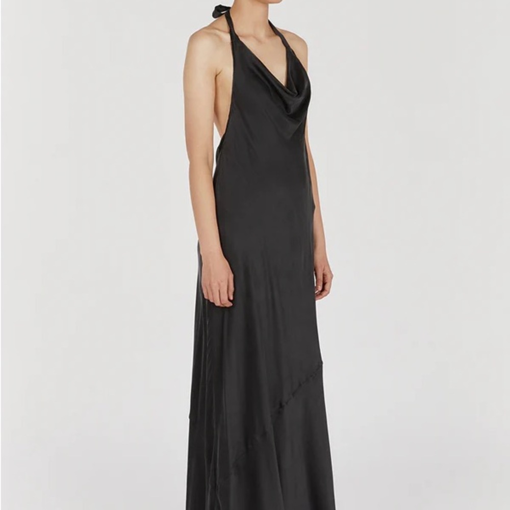 NWT DISSH AIMEE BLACK SILK COWL NECK DRESS - Picture 4 of 16